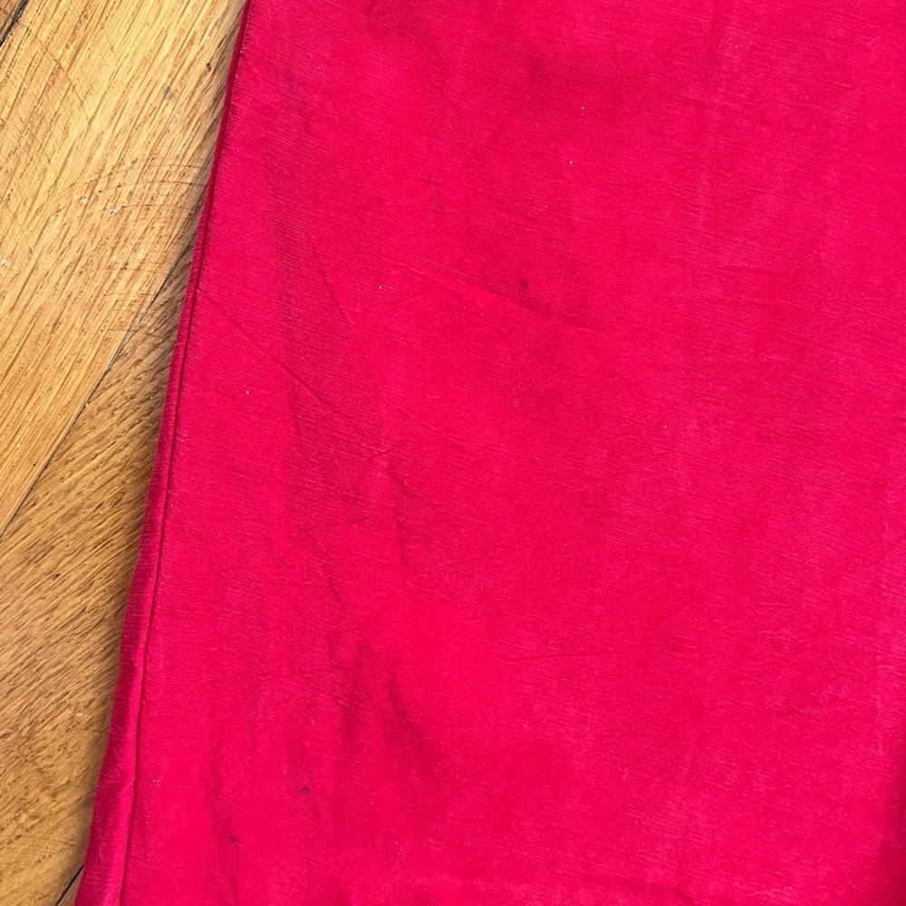 Vintage Late 80s / Early 90s Red Rayon Pleated High Rise Flowy Soft Pants Petite - Picture 10 of 12